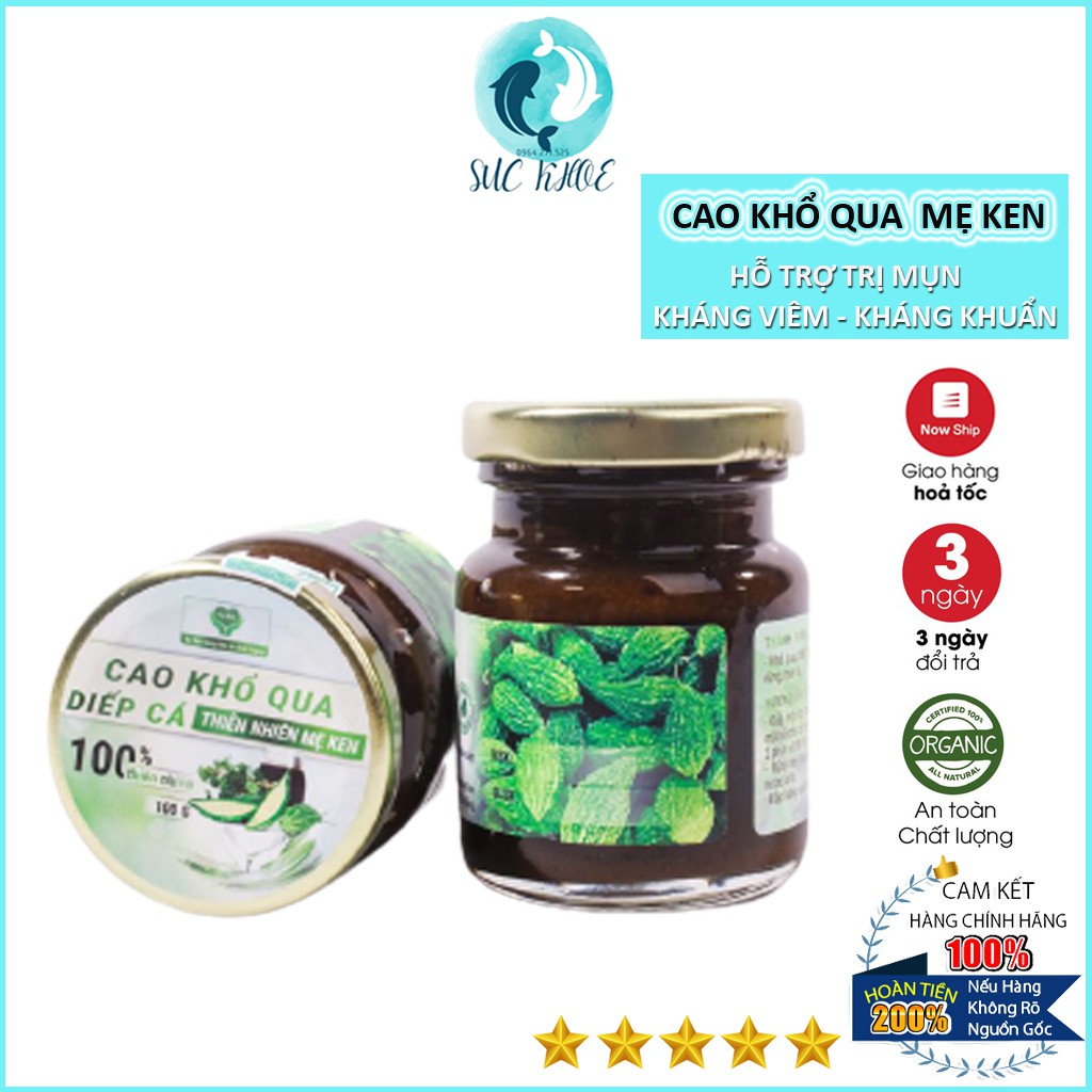 Mặt Nạ Cao Khổ Qua Diếp Cá Mẹ Ken 100gr - Cấp Ẩm Làm Dịu Da Mụn, Mụn Đỏ Tấy, Phù Hợp Da Nhạy Cảm