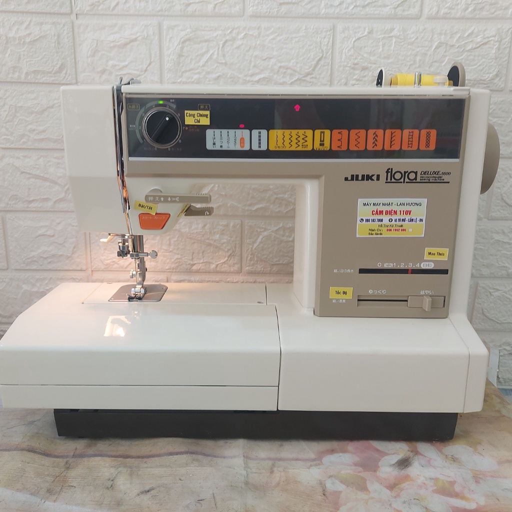 Máy May Gia Đình Juki Flora 5000, 5500,DXII - Lõi Máy Kim Loại - Ổ Máy Công Nghiệp- Nặng 11kg - Cực Khỏe Và Chắc Chắn