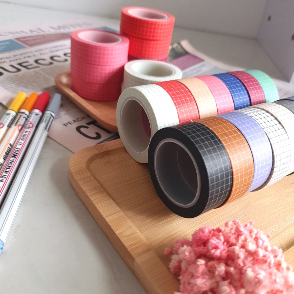 Cuộn grid washi tape dài 10m