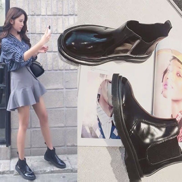 [Order 7-12 ngày] sz 35-40 boots cổ thấp phối chun basic  - XN010