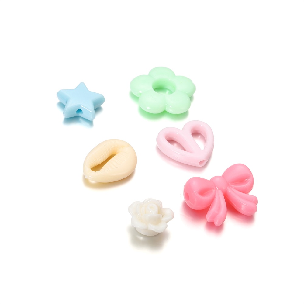 20g hỗn hợp màu acrylic hạt tình yêu hoa ngôi sao năm cánh hạt chuỗi hạt vòng đeo tay DIY