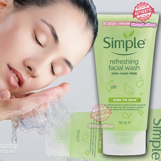💖Mẫu Mới💖 Sữa Rửa Mặt Simple Gel Kind To Skin Refreshing Facial Wash Gel 150ml Chính Hãng