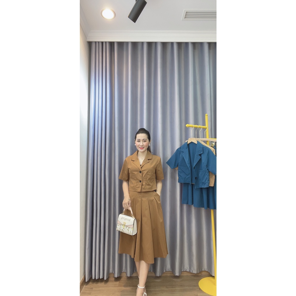 Set Bộ Kaki Áo Croptop Mix Chân Váy Xếp Ly Cạp Cao , Thích Hợp Mặc Đi Làm Công Sở, Đi Chơi KANDY K6