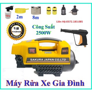 Máy rửa xe mini Sakura 2500W Tặng bình bọt và cần dài.