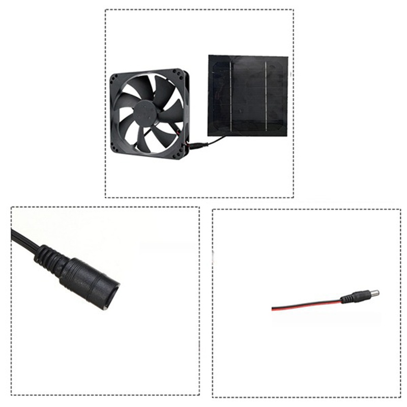 Bộ 2 Quạt Thông Gió Mini Bằng Năng Lượng Mặt Trời 20W 6 Inch