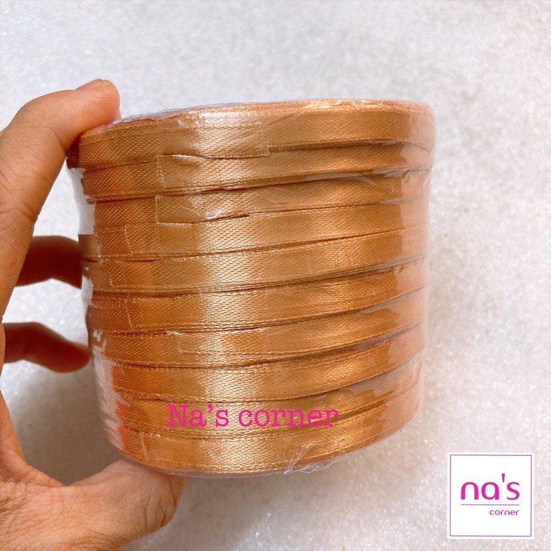 Dây ruy băng lụa 0.5cm / 0.6cm cuộn 10m màu trơn 5 li