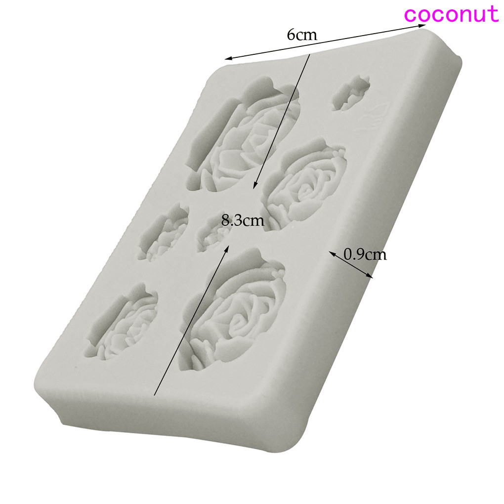 Khuôn Silicon Làm Bánh Tạo Hình Hoa Hồng 3d