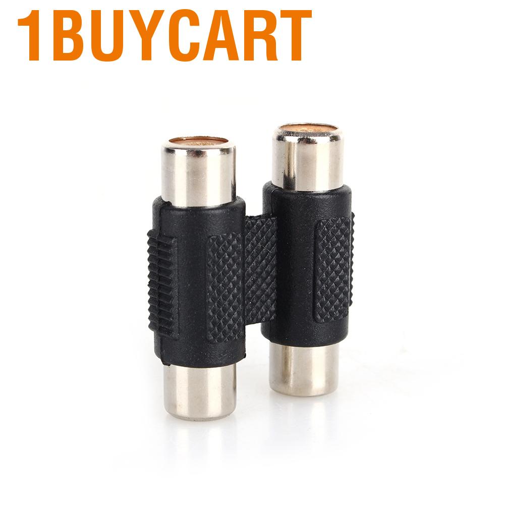 Bộ nối mở rộng chuyển đổi đầu female RCA kép màu đen