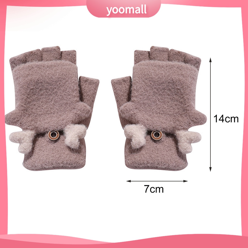 Yomall♡ 1 Đôi Găng Tay Lông Nhung Hở Ngón Màu Sắc Thời Trang