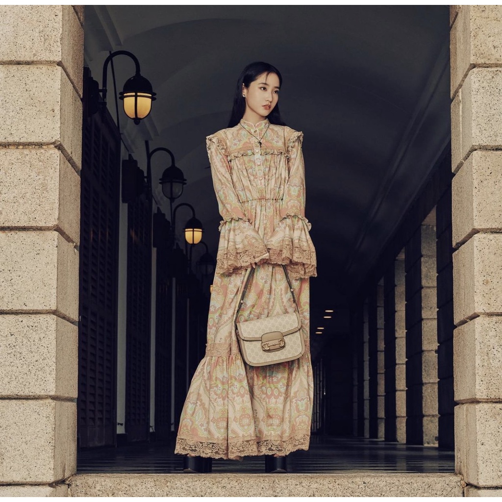 Túi Xách Nữ Horsebit 1955 Size 25 Cao Cấp Màu Tráng Có 2 Hộp