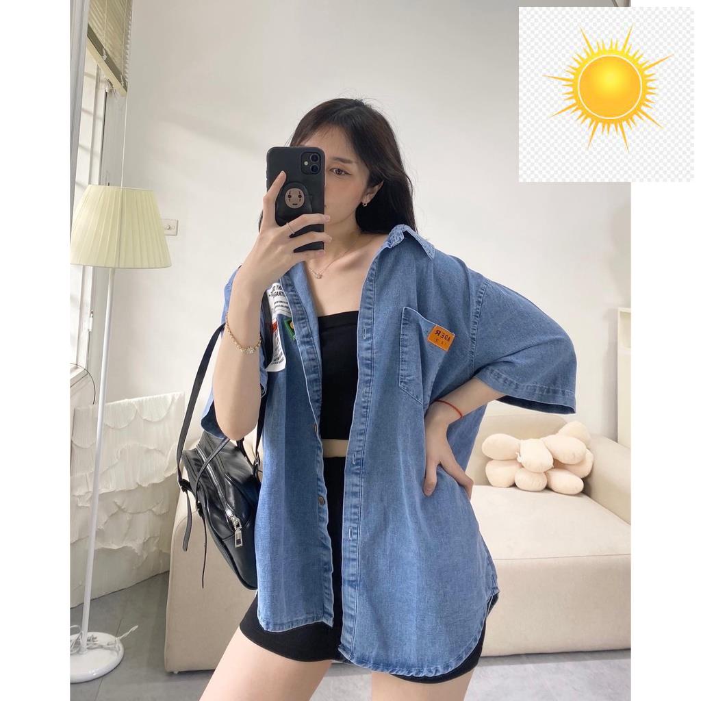 👠 Áo sơ mi jeans đính sticker A1815 SUSTORE 👠