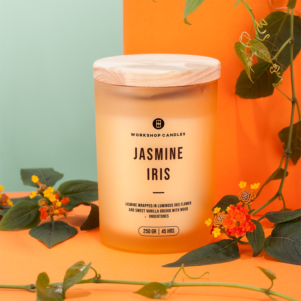 Nến thơm Jasmine Iris Workshop Candles H&amp;H Home 8 oz hương hoa nhài thuần khiết