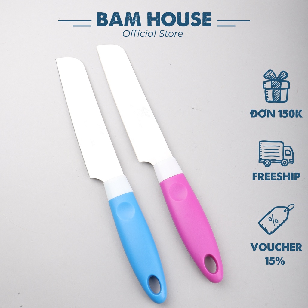 Dao gọt trái cây inox Bam House cán nhựa nhiều màu cao cấp DNM01 - Gia dụng bếp