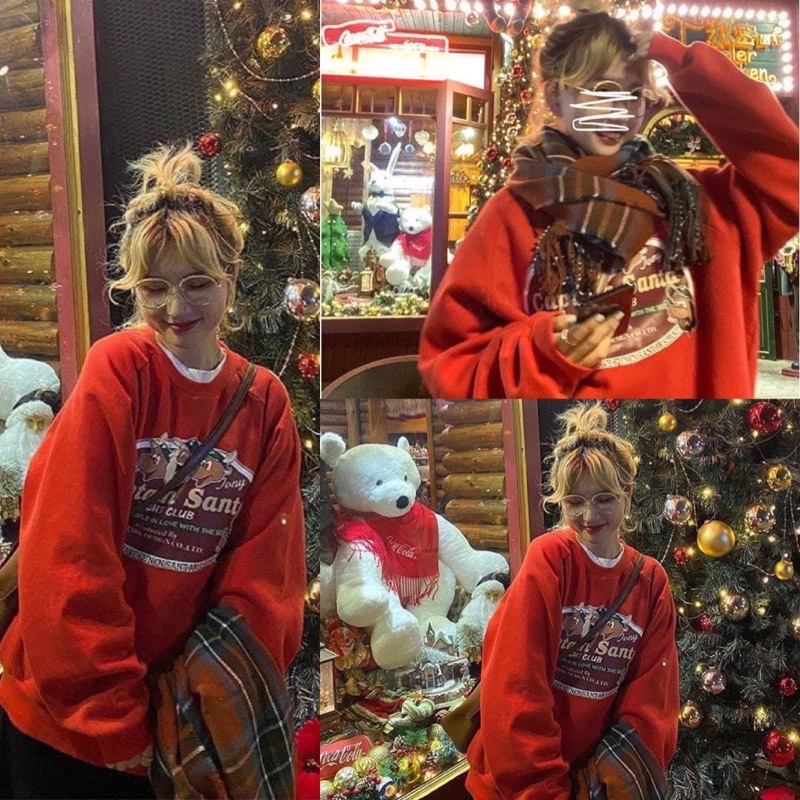 [Xả Kho]  Áo Sweater Bàn Cờ Mẫu mới Hót Hit 2021❤Áo Nỉ Thụng Tay Phồng Thu Đông In Hình, Chữ Ulzzang Phong Cách Hàn