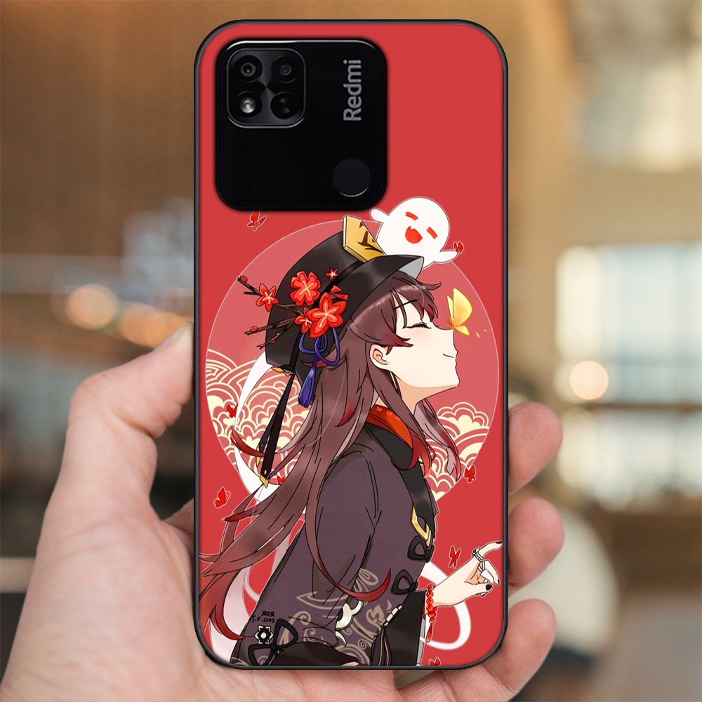 Ốp lưng Xiaomi Redmi 10A viền đen in hình Hutao Genshin Impact