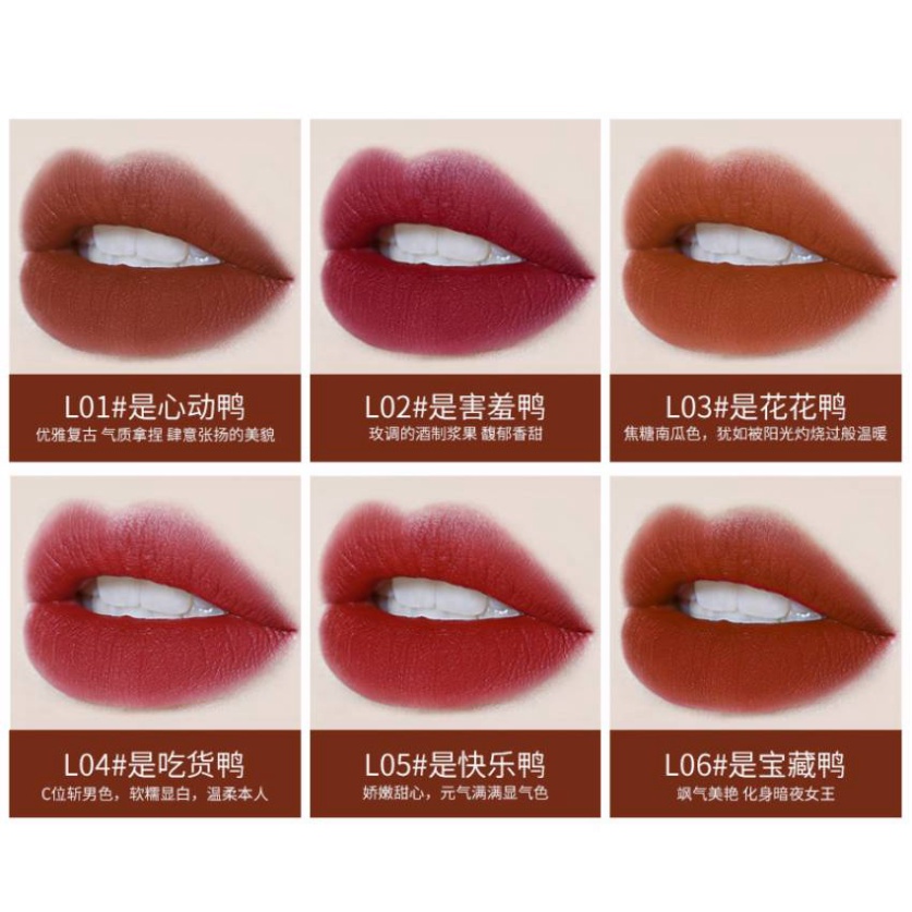 Son Kem Màu Lì Dưỡng Ẩm Tự Nhiên Chống Nước Lâu Trôi Hình Chú Vịt Son Môi Nội Địa Trung