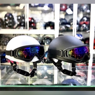 [Hàng công ty VIA/ Kiếng loại 1] Mũ bảo hiểm nửa đầu kiểu ngựa đua có kính dây hiệu VIA chính hãng công ty sản xuất