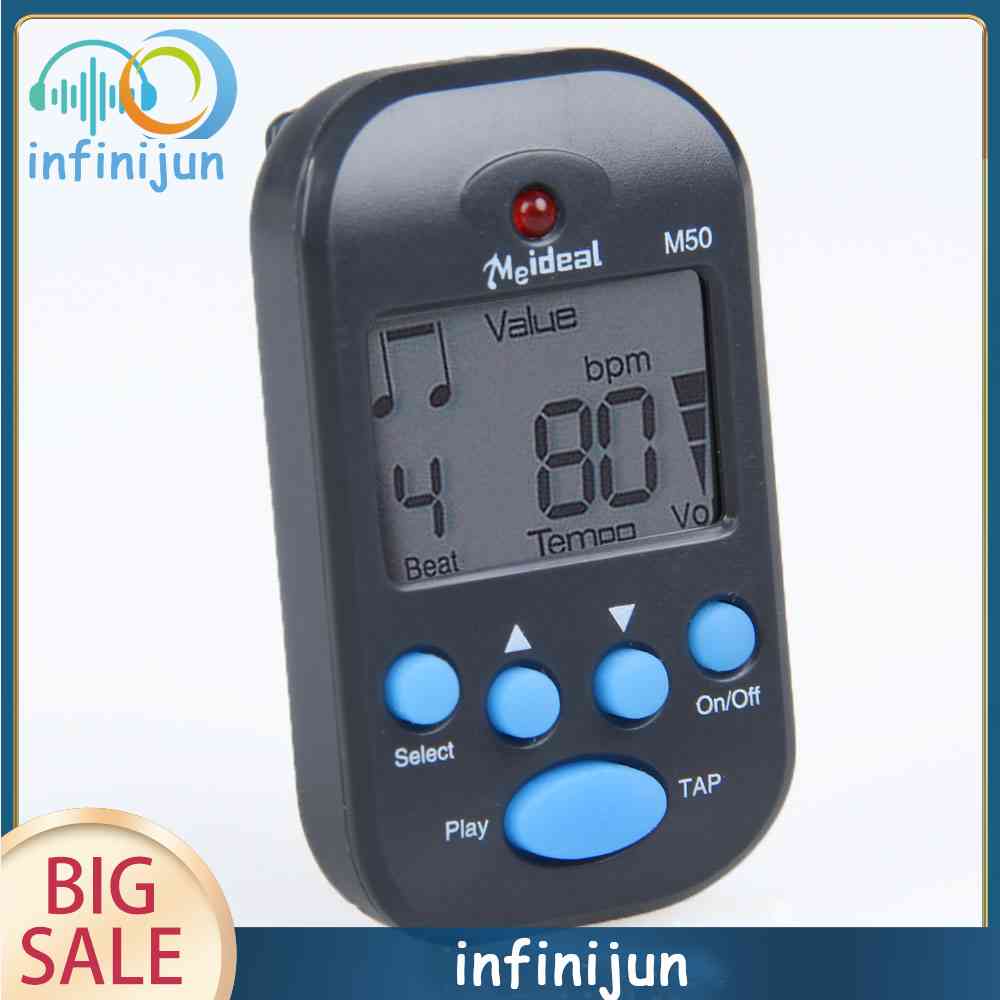 Máy Đếm Nhịp Màn Hình LCD Chuyên Nghiệp M50 Cho Đàn Guitar Piano