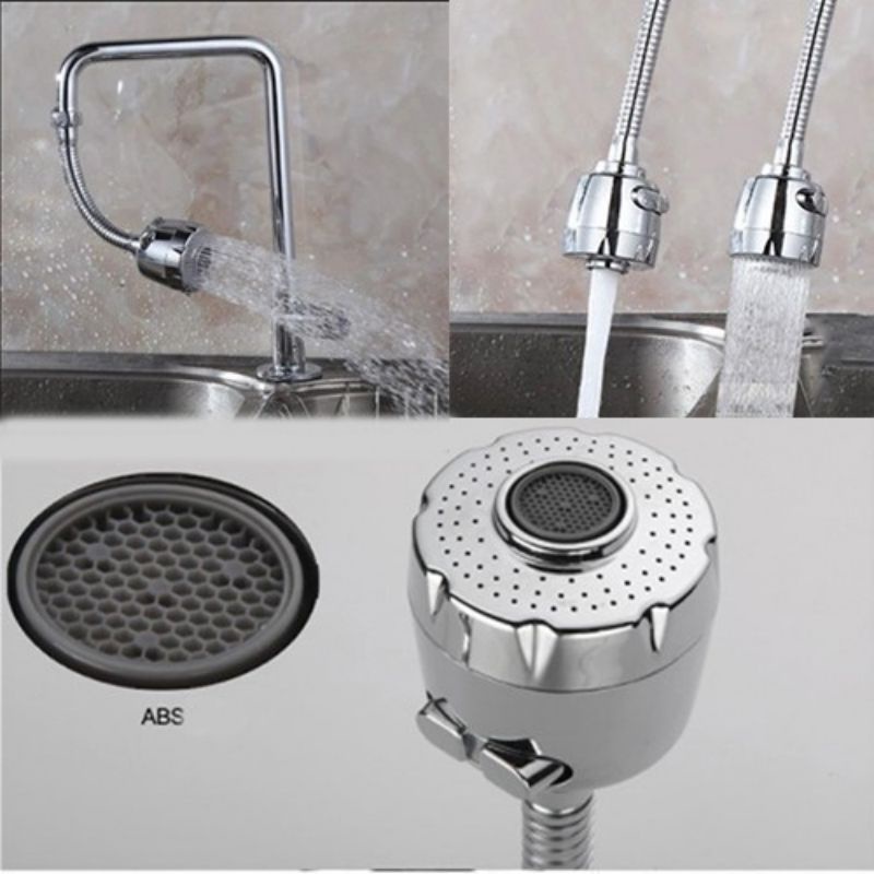 Đầu vòi nước tăng áp, đầu tăng áp rửa chén (bát) xoay 360 độ bằng inox với 2 chế độ nước tiện dụng - Bách Hóa Việt Hường