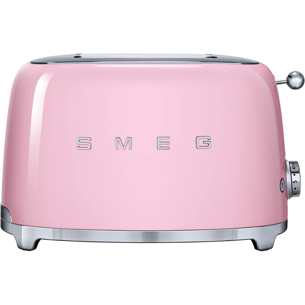Máy Nướng Bánh Mì Smeg TSF01PKEU Màu Hồng 2 Khe, 950W, Thép Không Gỉ
