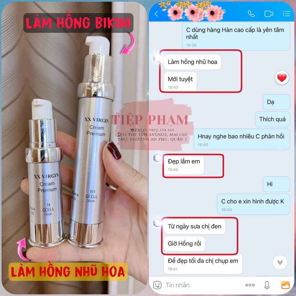 Kem Dưỡng Làm Hồng Nhũ Hoa và Bikini Xxvirgin Gcell 5ml Hàn Quốc