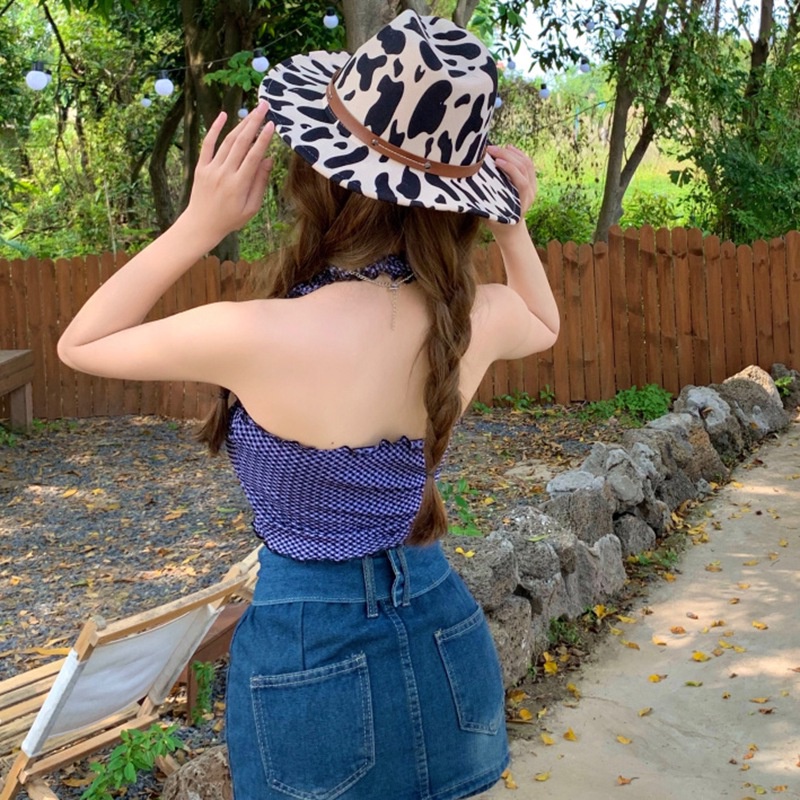 Áo Croptop Hai Dây Dệt Kim Ôm Dáng Đính Nơ Họa Tiết Kẻ Sọc Phong Cách Hàn Quốc Quyến Rũ Cho Nữ