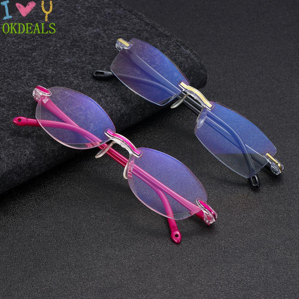 Mắt Kính Đọc Sách Siêu Nhẹ Gọng Kim Loại Màu Xanh Dương Thời Trang Cho Nam Và Nữ