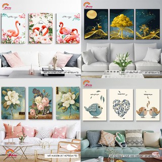 Bộ 3 bức tranh decor tự tô màu theo số Gam đã căng khung phong cách hiện đại