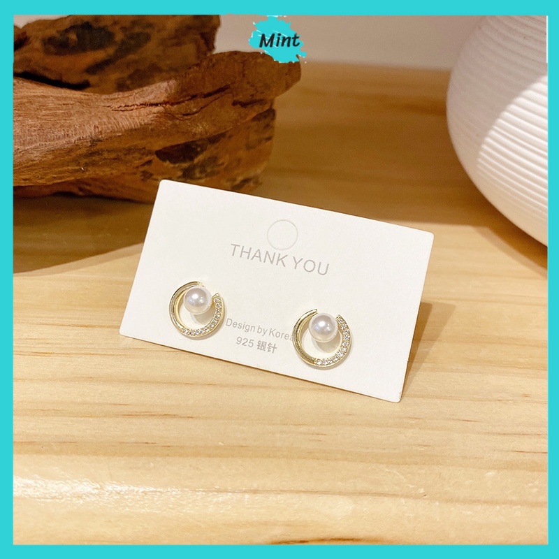 Khuyên Tai Tròn Chuôi Bạc S925 ❤️KHÔNG GÂY DỊ ỨNG❤️ Bông Tai Ngọc Trai Nhân Tạo Phong Cách Hàn Quốc