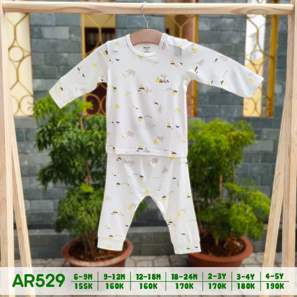 Bộ dài tay cài vai mẫu mới SỢI TRE 6M-5Y- Arich