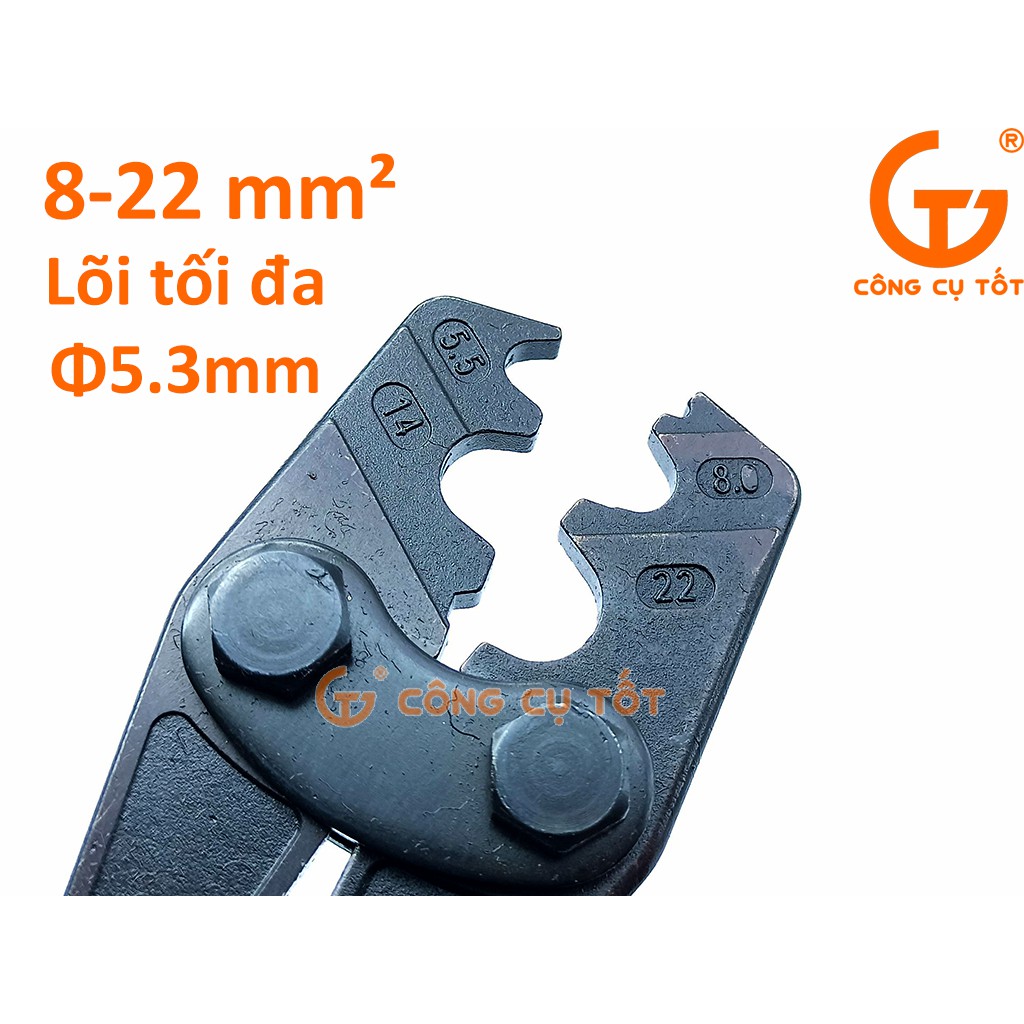 Kìm bấm cốt cộng lực 350mm Century số 22 cho dây 8 - 22 mm², lõi tối đa Φ5.3mm