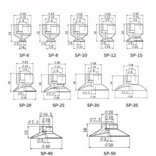 Giác hút chân không SMC, một bộ bao gồm chân hút và núm hút
