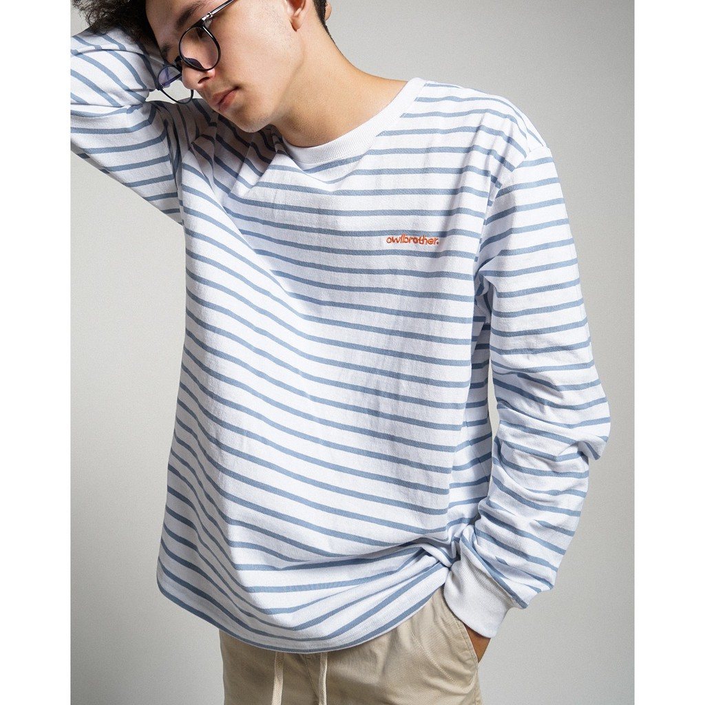 OWL BRAND® Striped Long-sleeve Tee - Áo Thun Sọc Trắng Tay Dài - OWL151120 | BigBuy360 - bigbuy360.vn