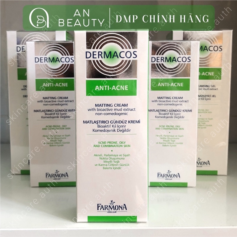 Kem Dưỡng Ẩm DERMACOS ANTI ACNE MATTING Giảm Bóng Nhờn, Kiềm Dầu, Dành Cho Da Dầu, Mụn, Da Hỗn Hợp 50ml