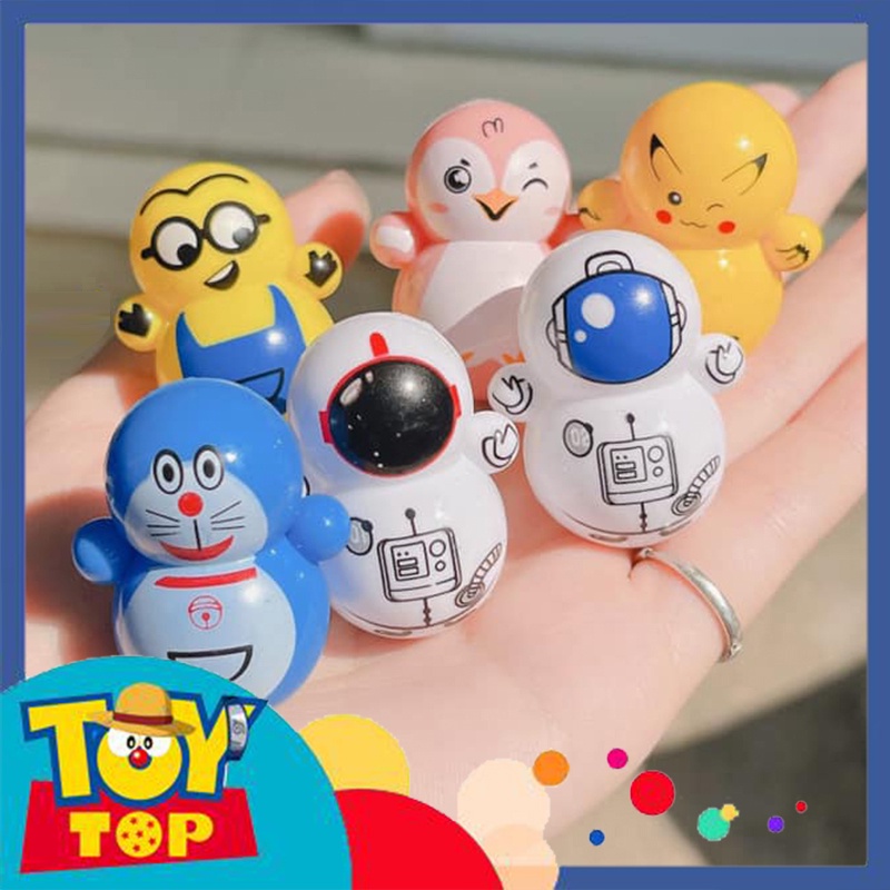 [Bán lẻ] Đồ chơi lật đật mini tí hon xinh xắn ngộ nghĩnh Doraemon , Squid game , Pikachu , Minion siêu cute cho bé