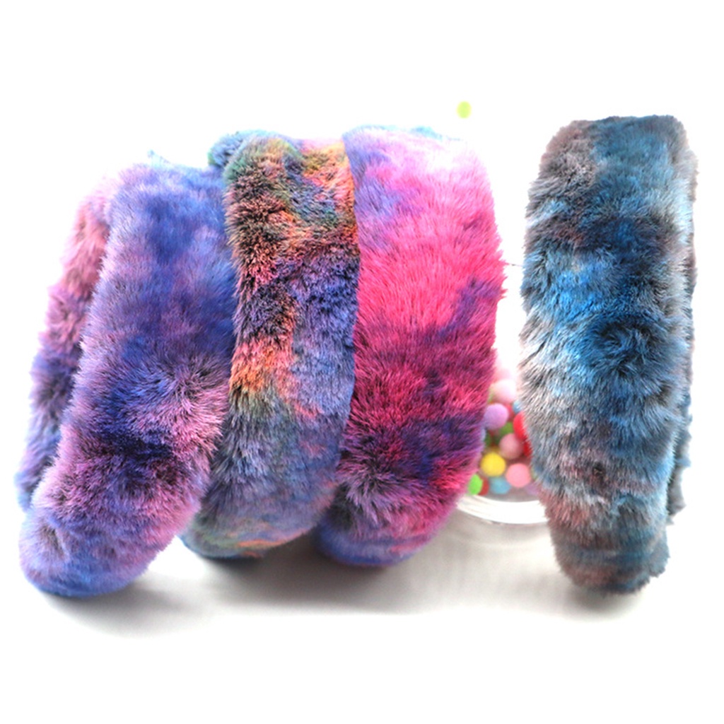 Băng Đô Lông Thỏ Nhân Tạo Nhiều Màu Phong Cách Retro Cho Nữ