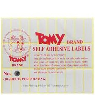 Nhãn Dán Decal Tomy,Nhãn dán TOMY khổ A5 đủ size (1 xấp)