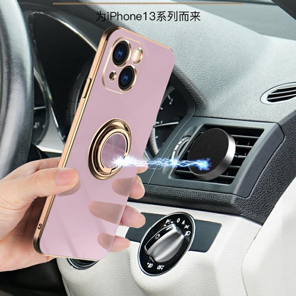 Mạ điện sang trọng 6D iPhone 13 13Pro 13 Pro Max 13mini 12 12 Pro 12 Pro Max 12 mini với vỏ bảo vệ giá đỡ điện thoại di động