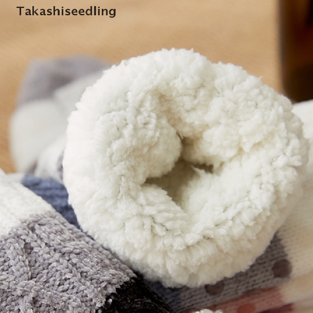 (Takashiseedling) Vớ Đi Trong Nhà Lót Lông Cừu Dày Giữ Ấm Mùa Đông Mới Dành Cho Bạn Nữ Bán Chạy