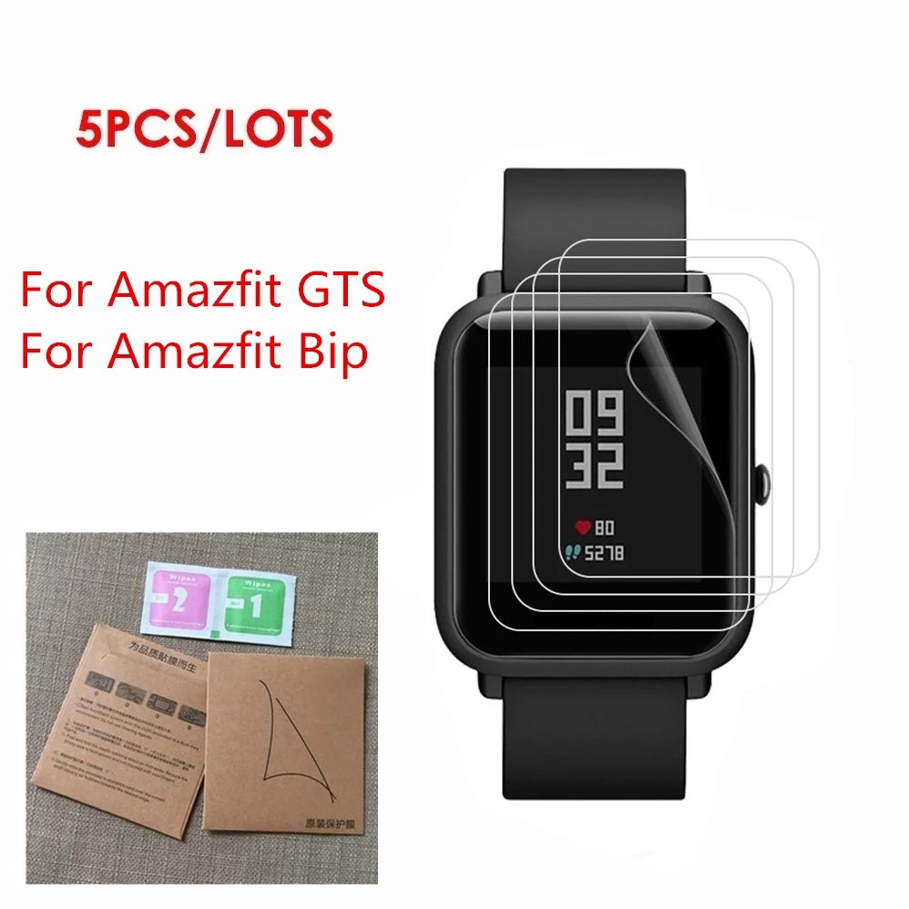 Set 5 Miếng Dán Bảo Vệ Màn Hình Cho Đồng Hồ Thông Minh Xiaomi Huami Amazfit Bip Bit Pace Lite S Amazfit Gts