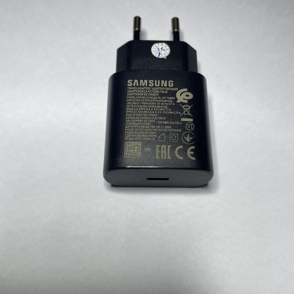 Bộ sạc nhanh Samsung 25W chính hãng 100% Cho Note 10 Note 20, tiết kiệm thời gian sạc, bảo vệ máy và pin