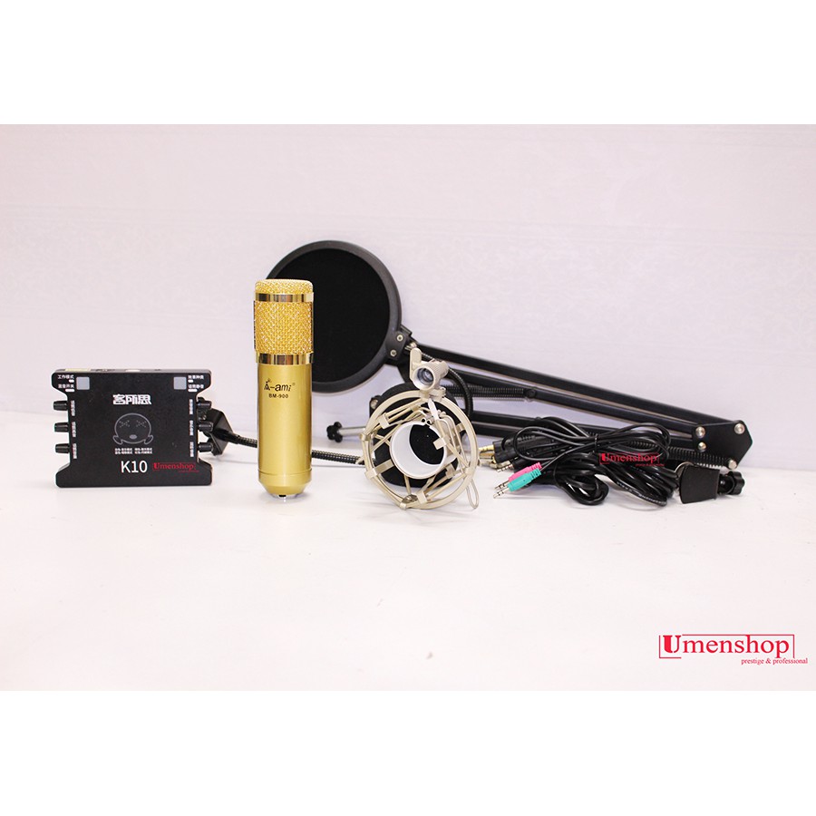 combo mic thu âm bm900  + k10 Full