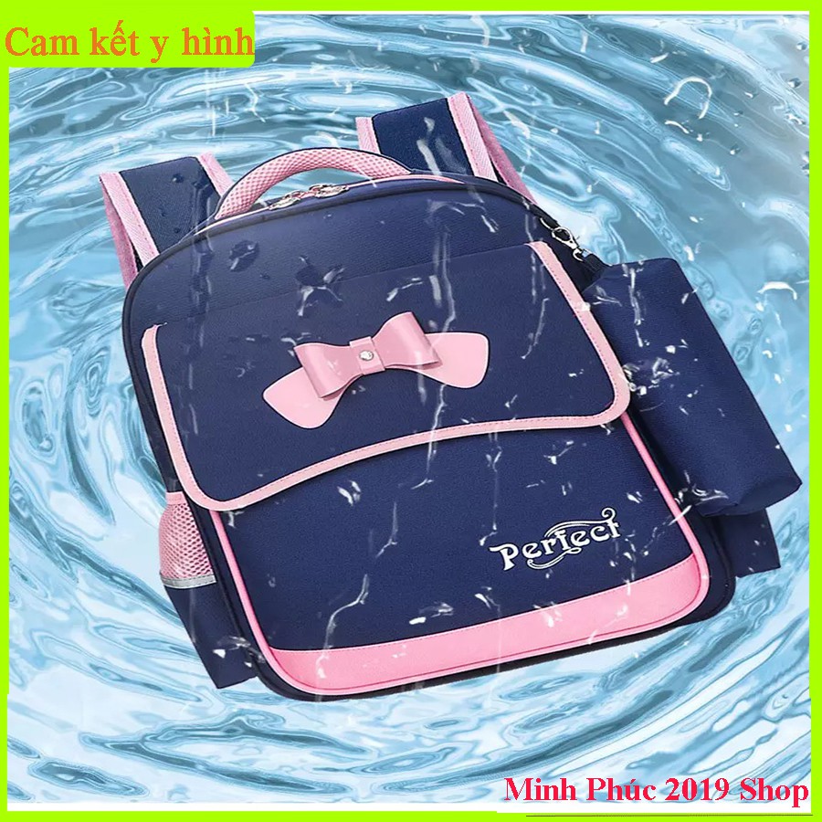 [CHẤT XỊN] Balo trang nhã cao cấp cho bé gái cấp 1 từ lớp 1 đến lớp 3 đi học, cặp sách chống thấm nước có phản quang
