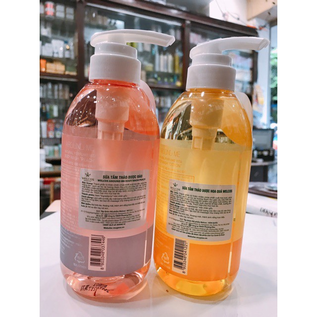 Sữa Tắm Welcos Around Me Hương Cam Trắng Da Bổ Sung Vitamin C Hương Citron Vita Body Gel Wash Citron 500ml
