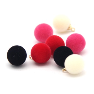Set 10 nút ngọc trai 10mm màu đen / đỏ / hồng làm đồ thủ công