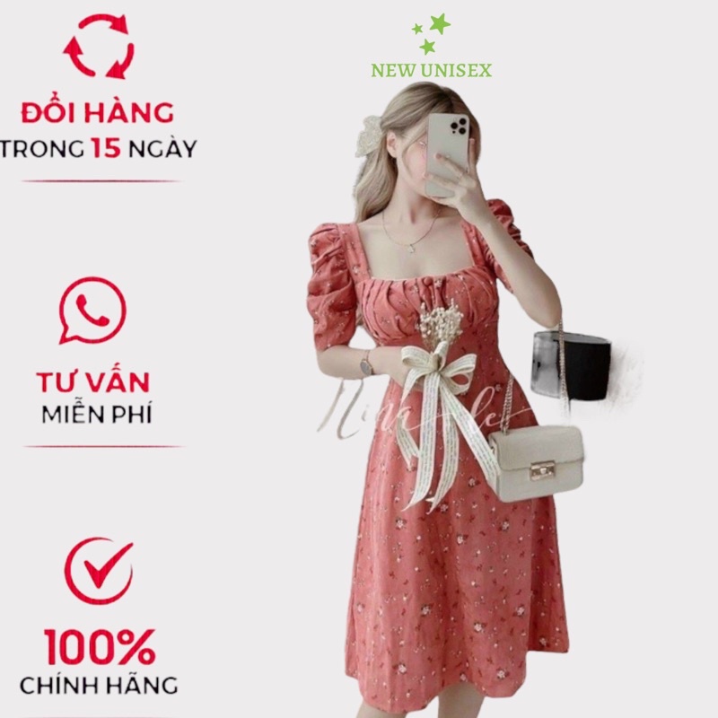 Đầm Xòe Công Chúa Lụa Phối Hoa Xếp Ly Ngực, Có Mút 3 Màu Mặc Nhẹ Nhàng, Đẹp Siêu Xinh [NEW UNISEX]