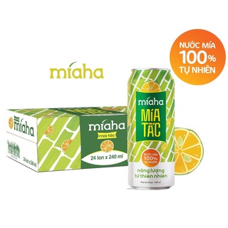 Thùng 24 lon mía tắc 240ml tự nhiên míaha dung tích 240ml/lon 100% tự nhiên nước giải khát mía tắc pkph