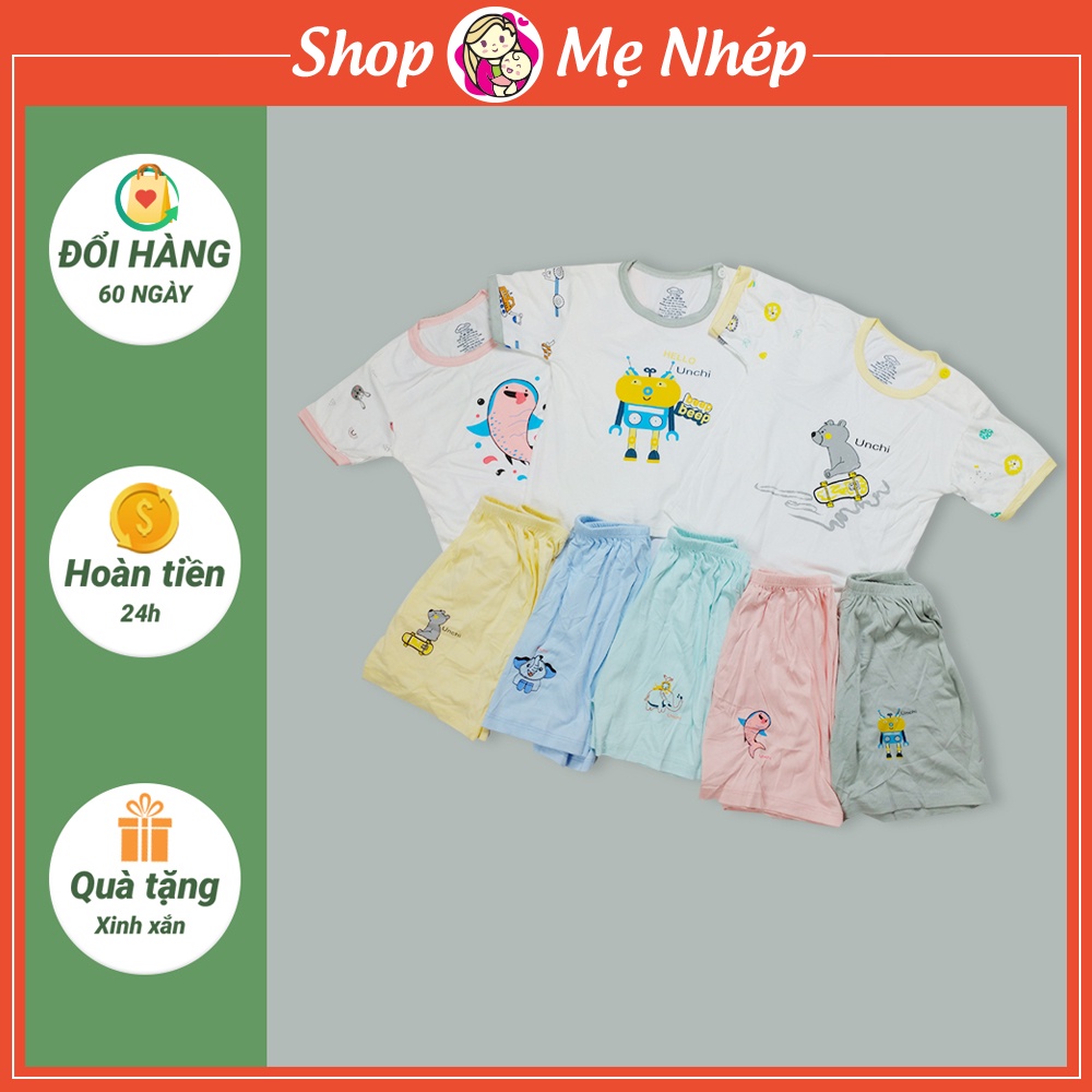 Bộ cộc tay bé trai, bé gái chất liệu thun lạnh, thoáng mát, thấm hút mồ hôi tốt (UC02)