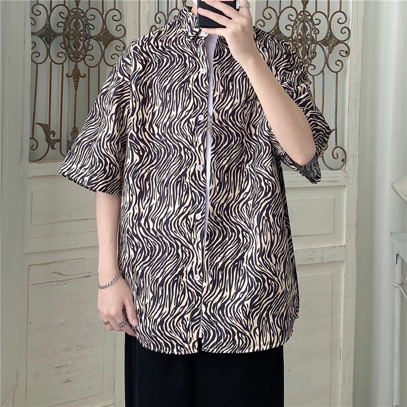 Áo Sơ Mi Nam In Họa Tiết Thời Trang Mùa Hè size M-3XL