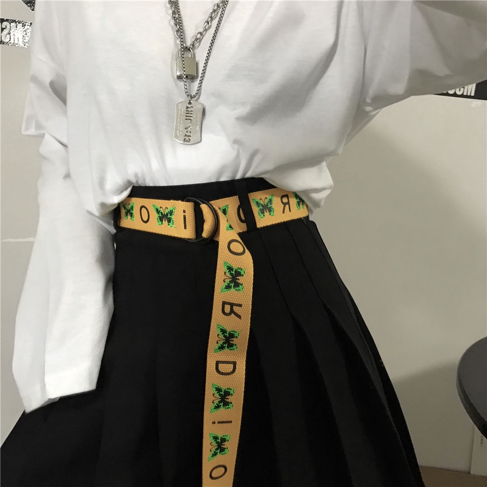 Thắt Lưng Vải Canvas Khóa Kim Loại Hình Bướm Thời Trang Cho Nữ